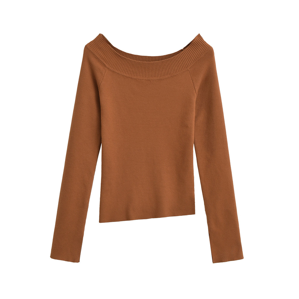 Off-Shoulder Elastic Slim Top