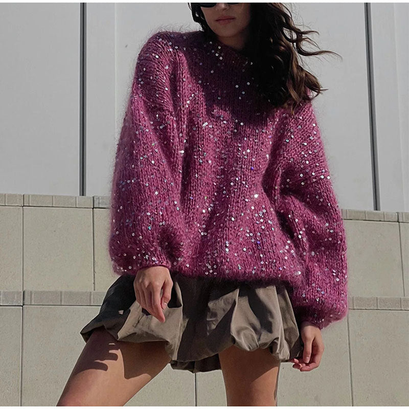 Sequined Lantern Sweater