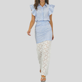 Flutter Sleeve Striped Set