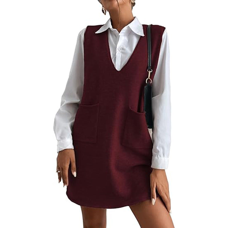 Knitted Sleeveless Vest Dress
