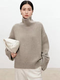 Loose Cashmere Turtleneck Sweater (Woolen Knit)