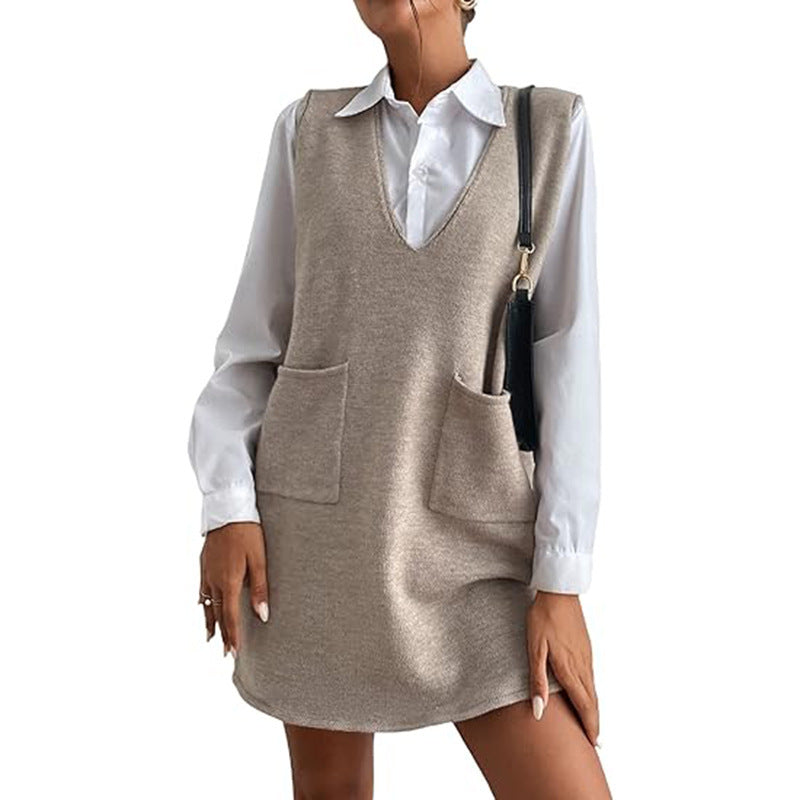 Knitted Sleeveless Vest Dress
