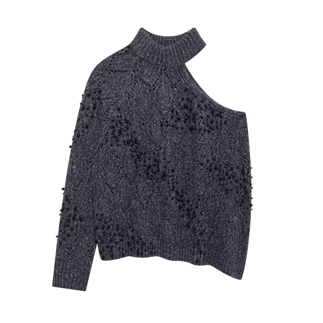 Asymmetrical Hollow Sweater