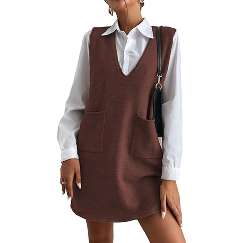 Knitted Sleeveless Vest Dress