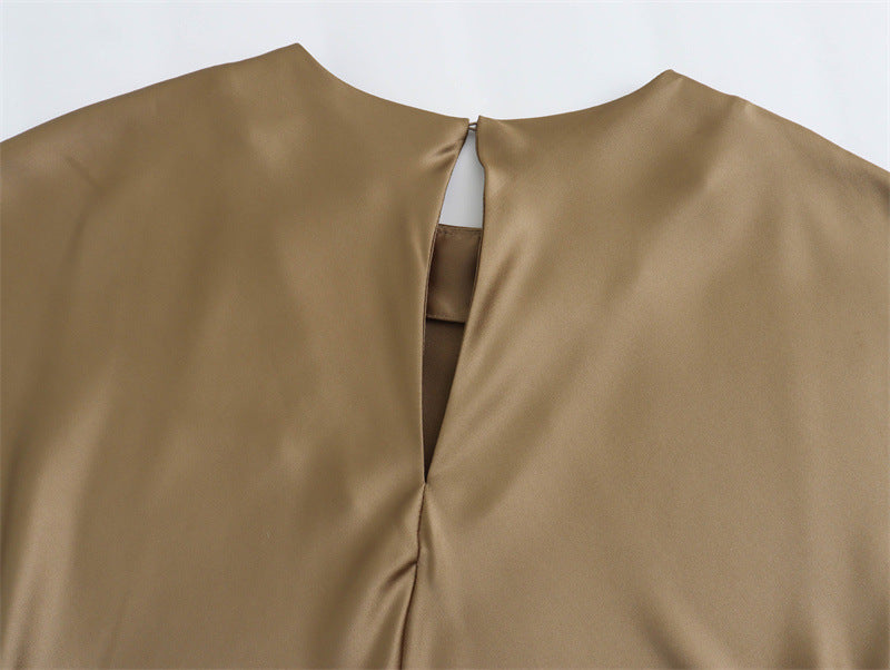 Satin Midi Evening Dress