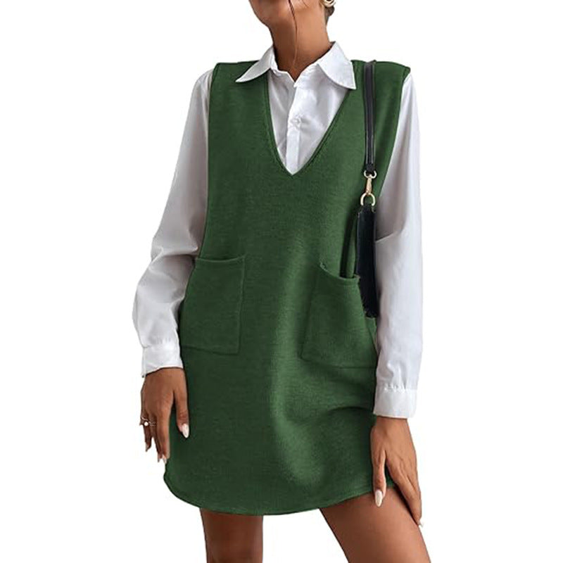 Knitted Sleeveless Vest Dress