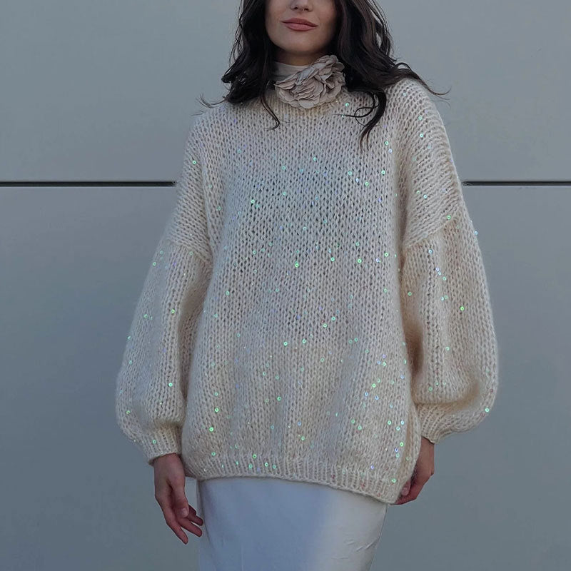 Sequined Lantern Sweater