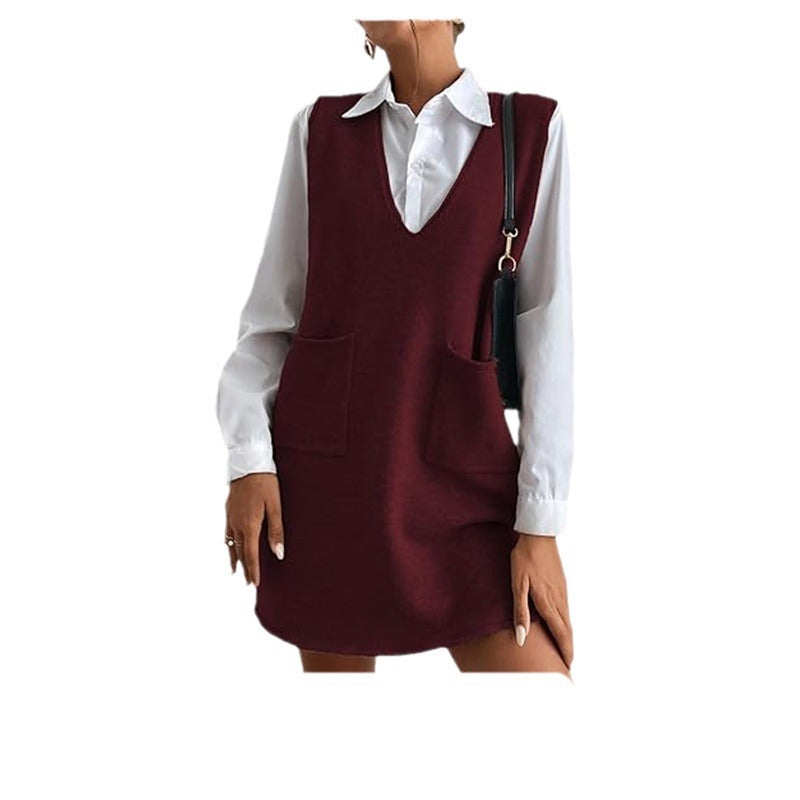 Knitted Sleeveless Vest Dress