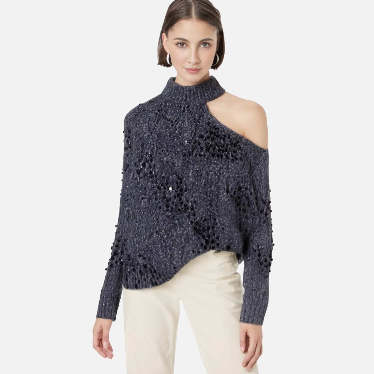 Asymmetrical Hollow Sweater