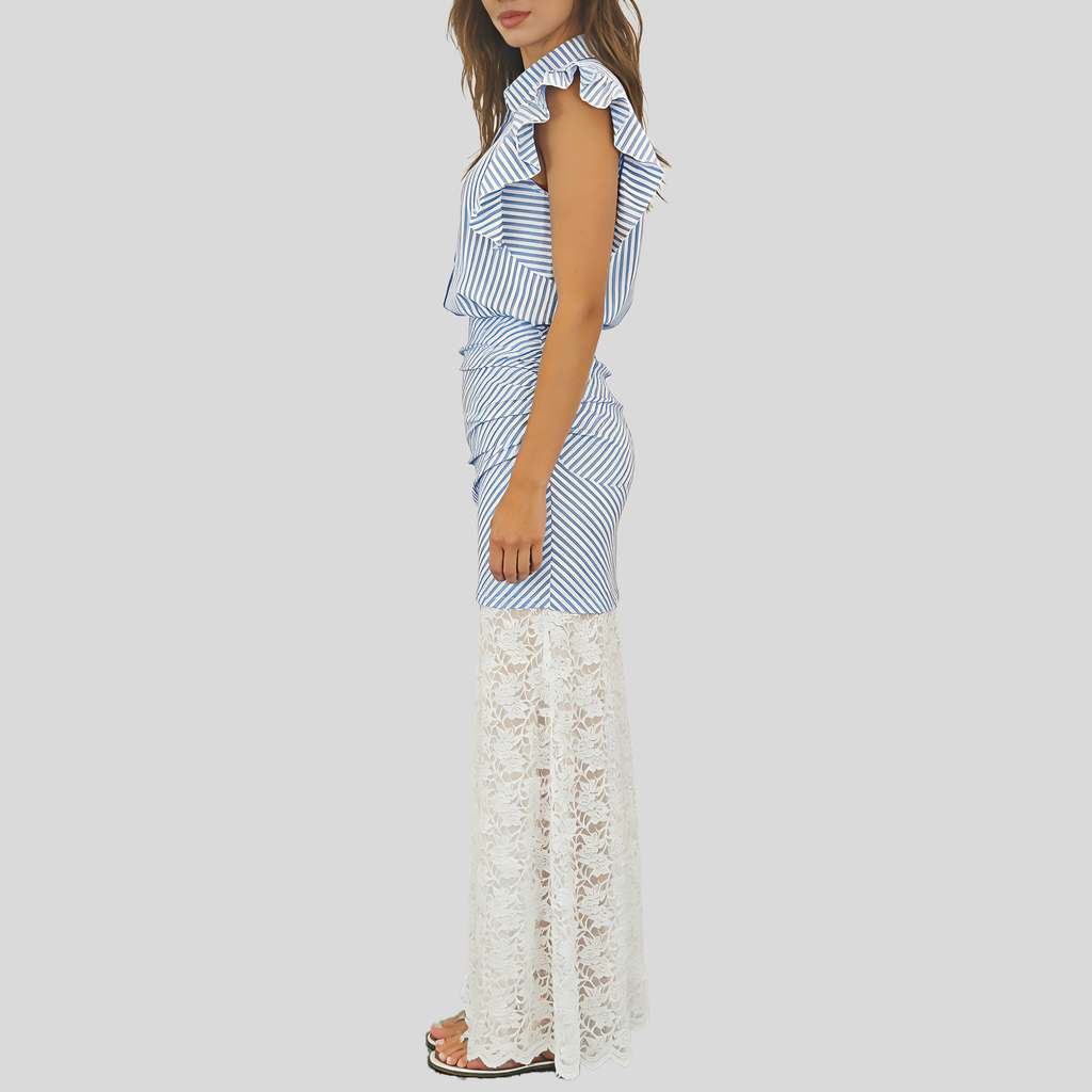 Flutter Sleeve Striped Set