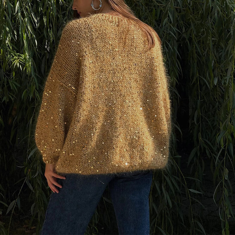 Sequined Lantern Sweater