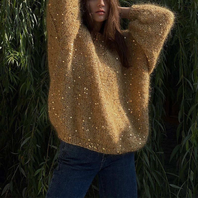 Sequined Lantern Sweater