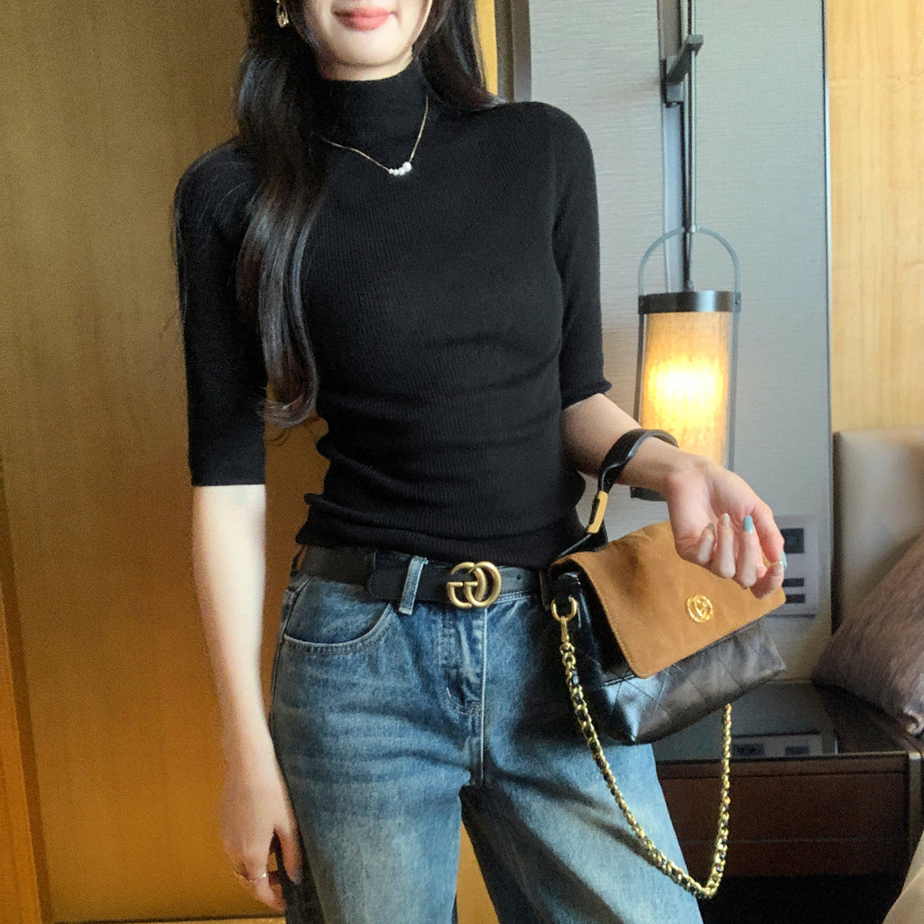 Knit Slim Bodysuit Top