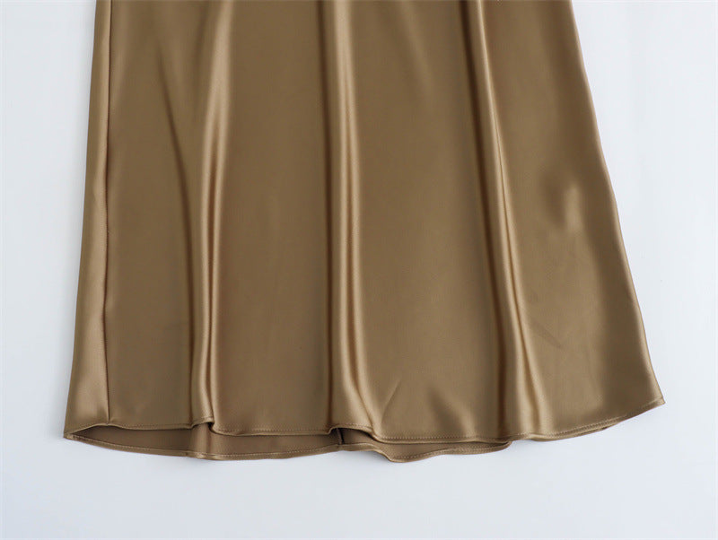 Satin Midi Evening Dress