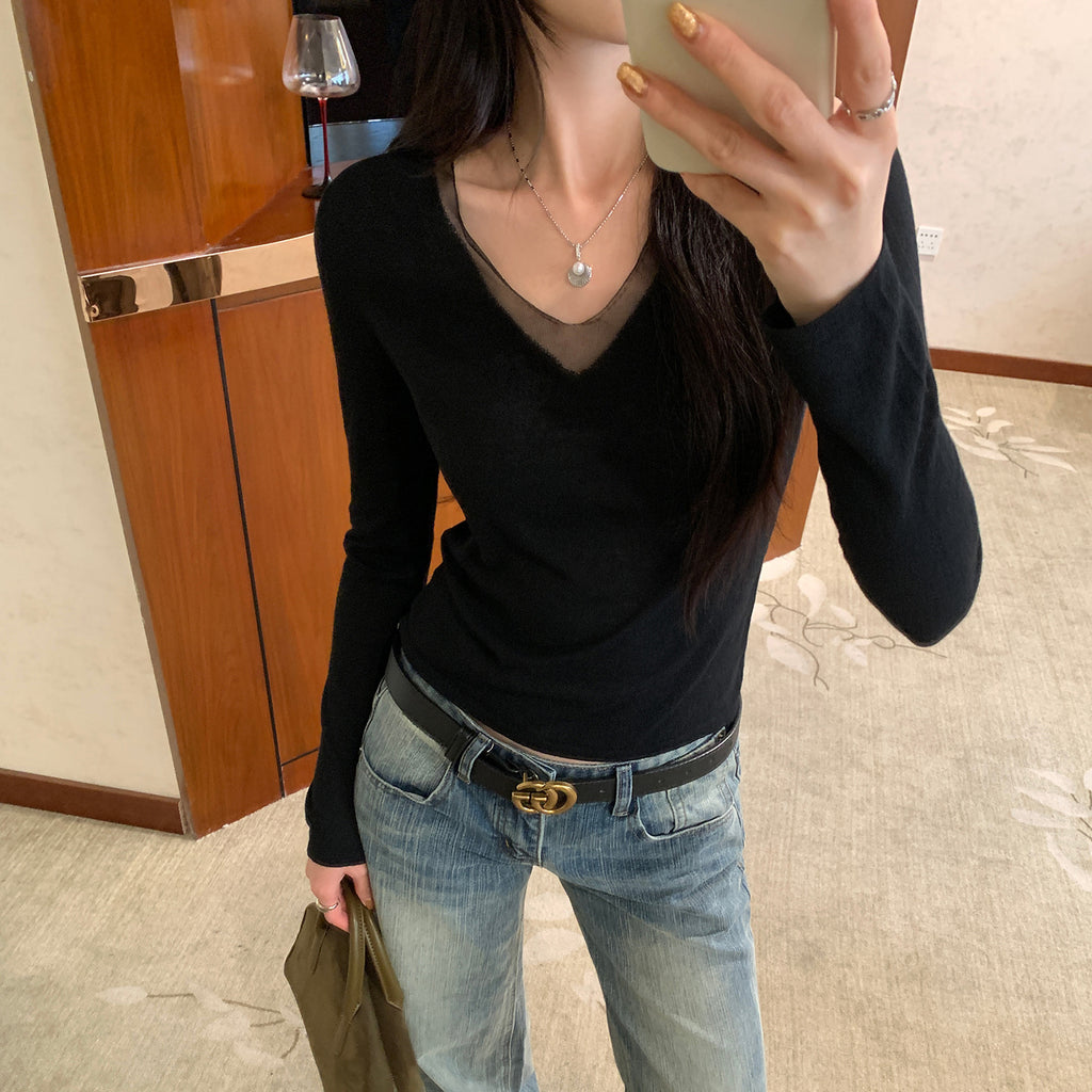 **SheerForm™ V-Neck Knit Top**