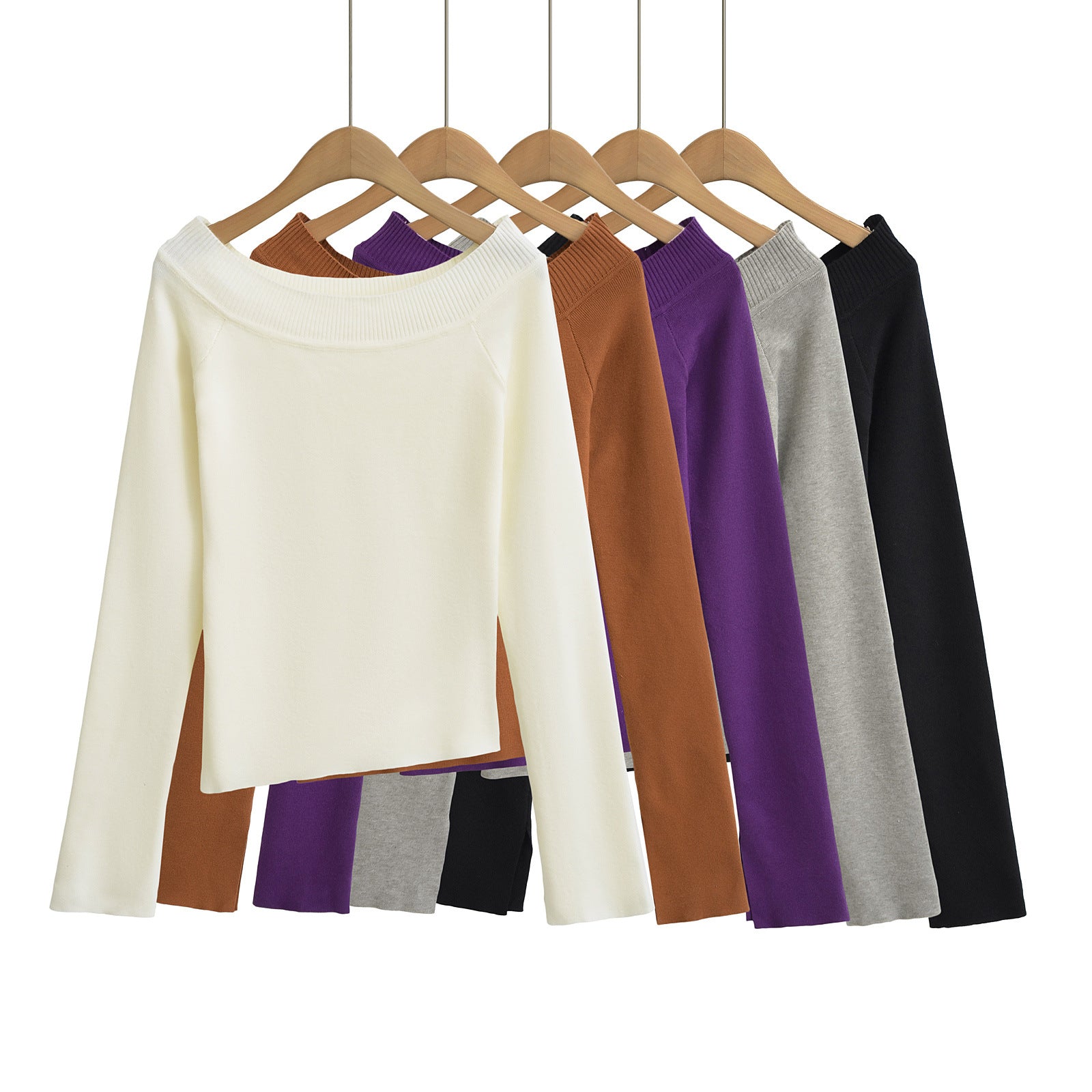 Off-Shoulder Elastic Slim Top