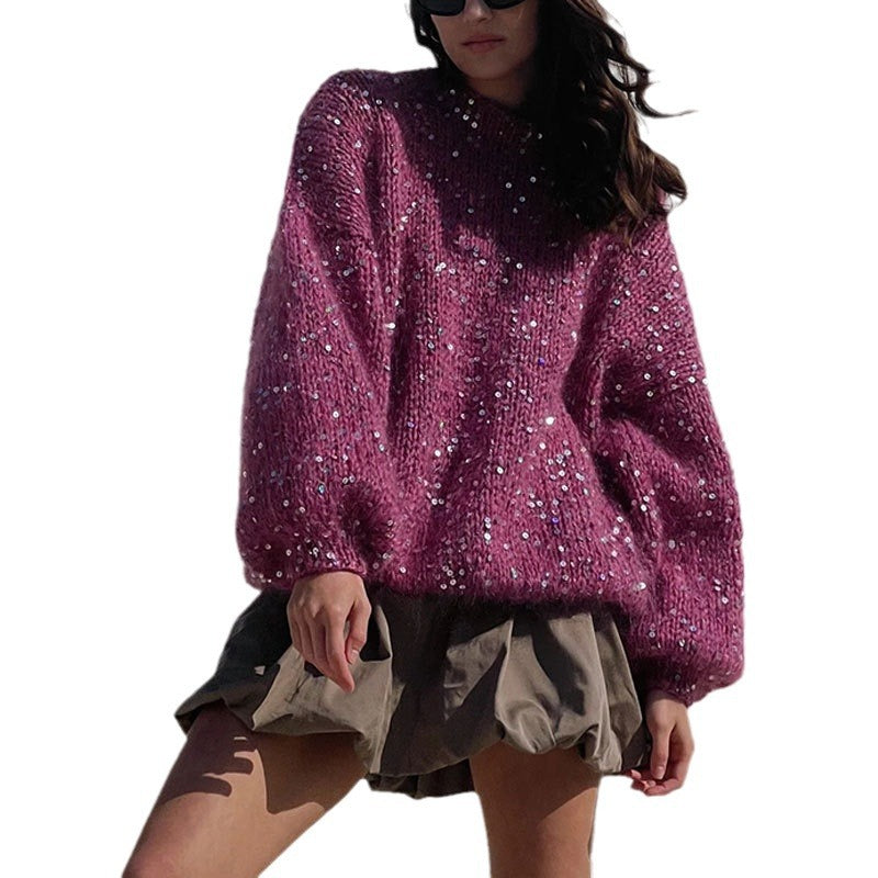 Sequined Lantern Sweater