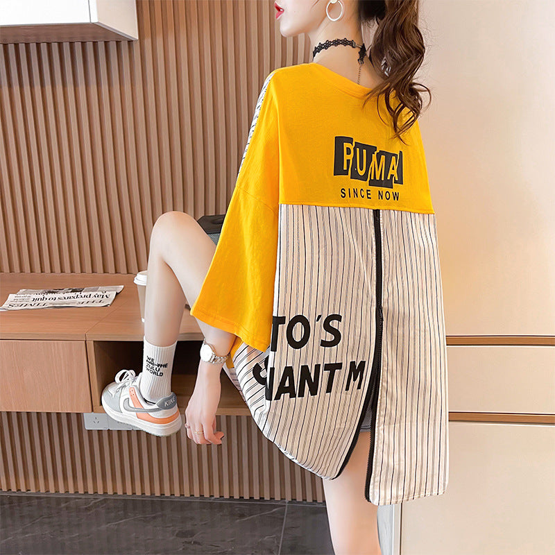 Zipper Stitch Loose Tee