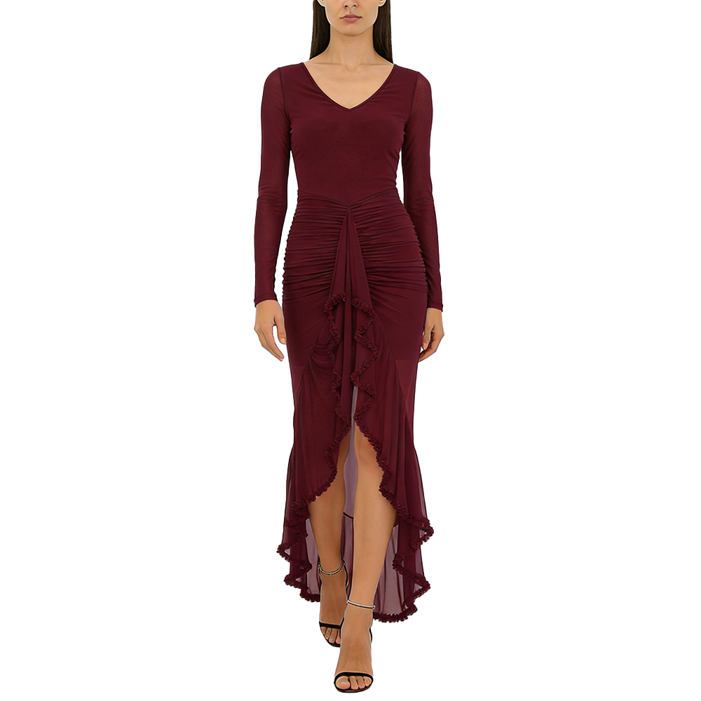 **Etherelle™ Sheer Ruffle Dress**