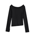Off-Shoulder Elastic Slim Top