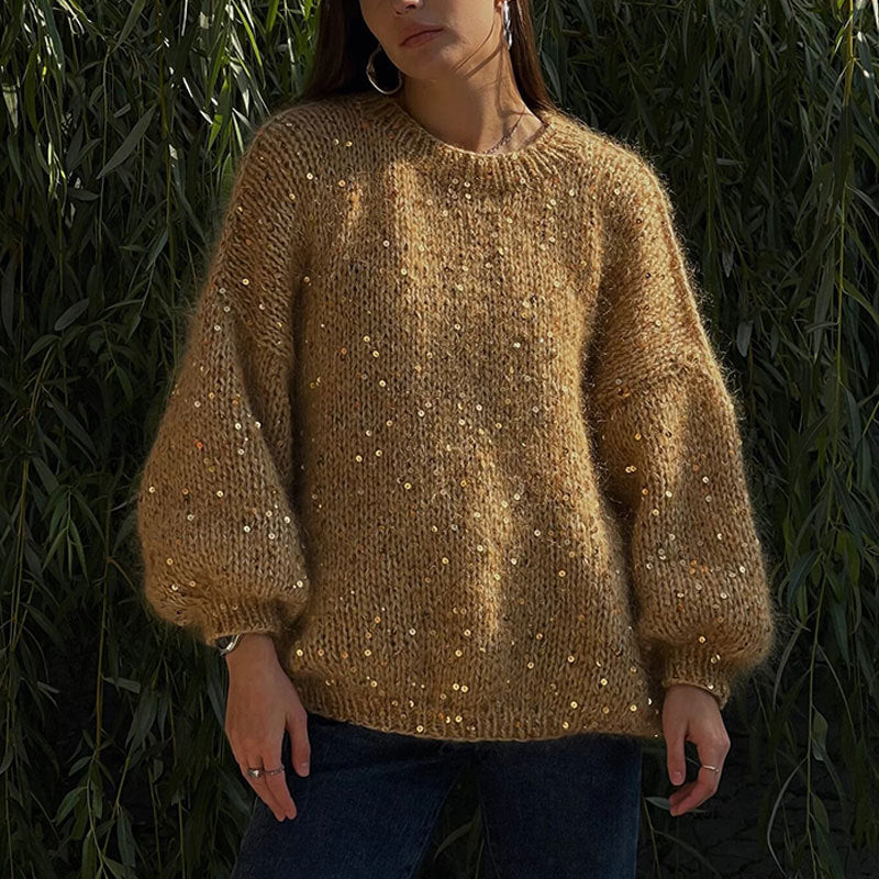 Sequined Lantern Sweater