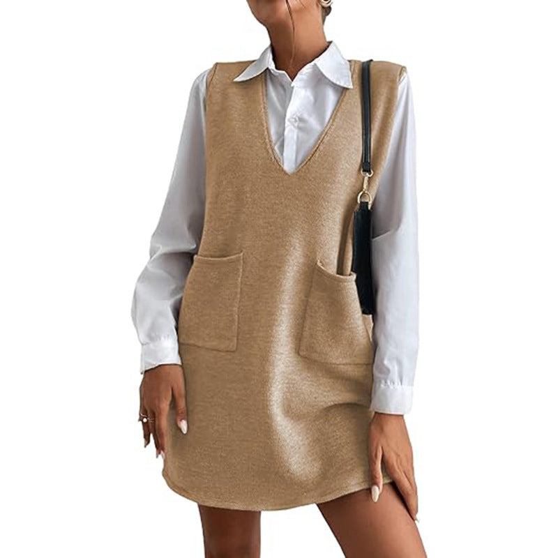 Knitted Sleeveless Vest Dress