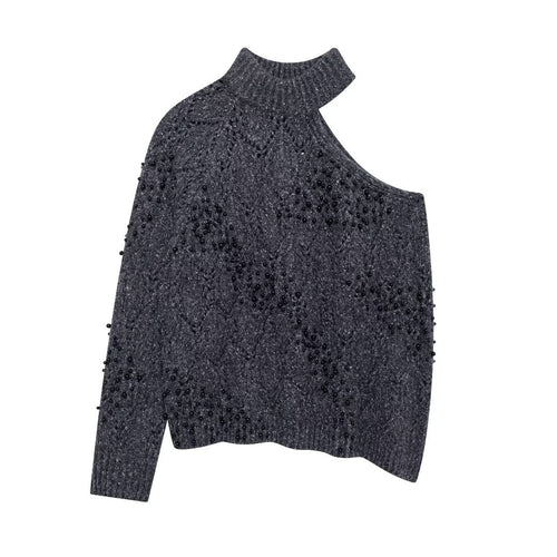 Asymmetrical Hollow Sweater