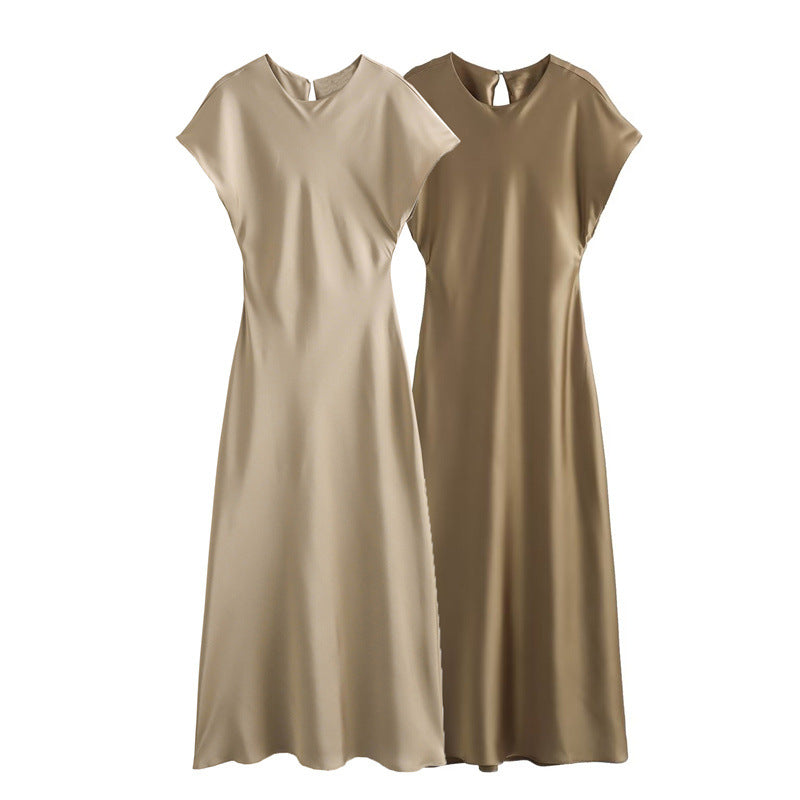 Satin Midi Evening Dress