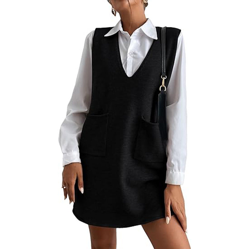 Knitted Sleeveless Vest Dress